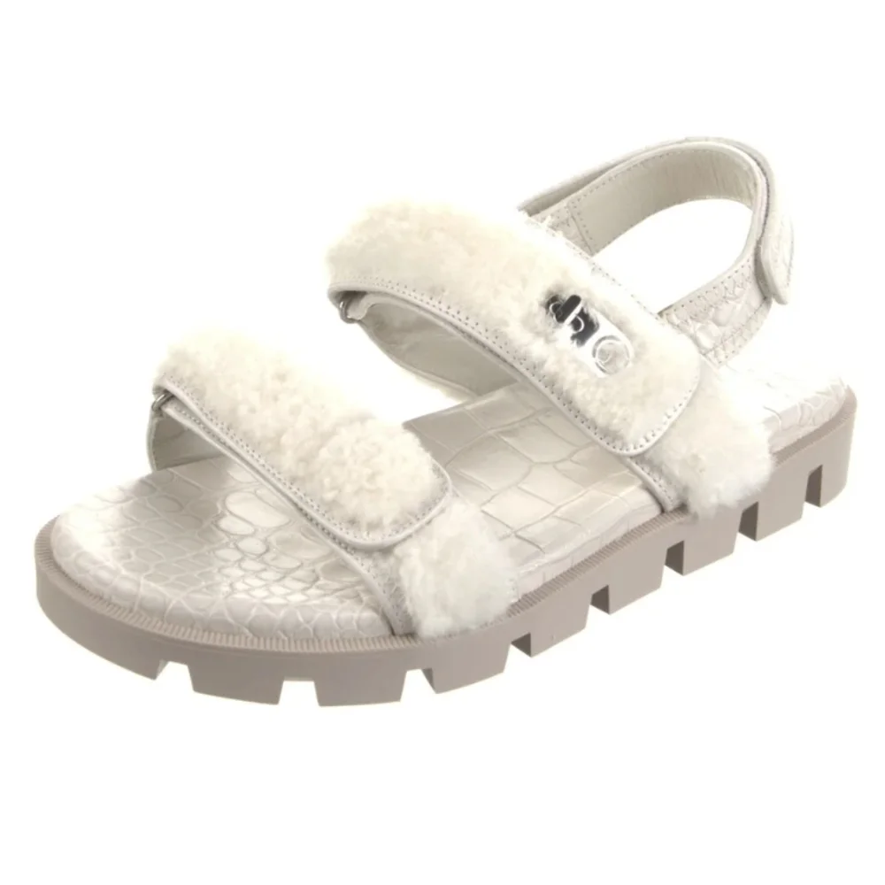 Christian Louboutin Shearling Slingback Sandals - Picture 3 of 7